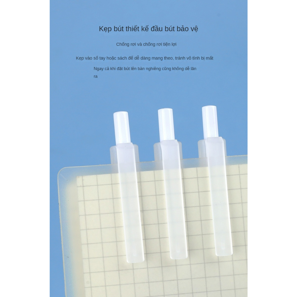 Bút Bi Mực Gel Muji Thân Mờ Ngòi 0.5mm 3 Màu Xanh Đen Đỏ Viết Trơn Ra Đều Bấm Nút bút ngòi màu mực -Nisen