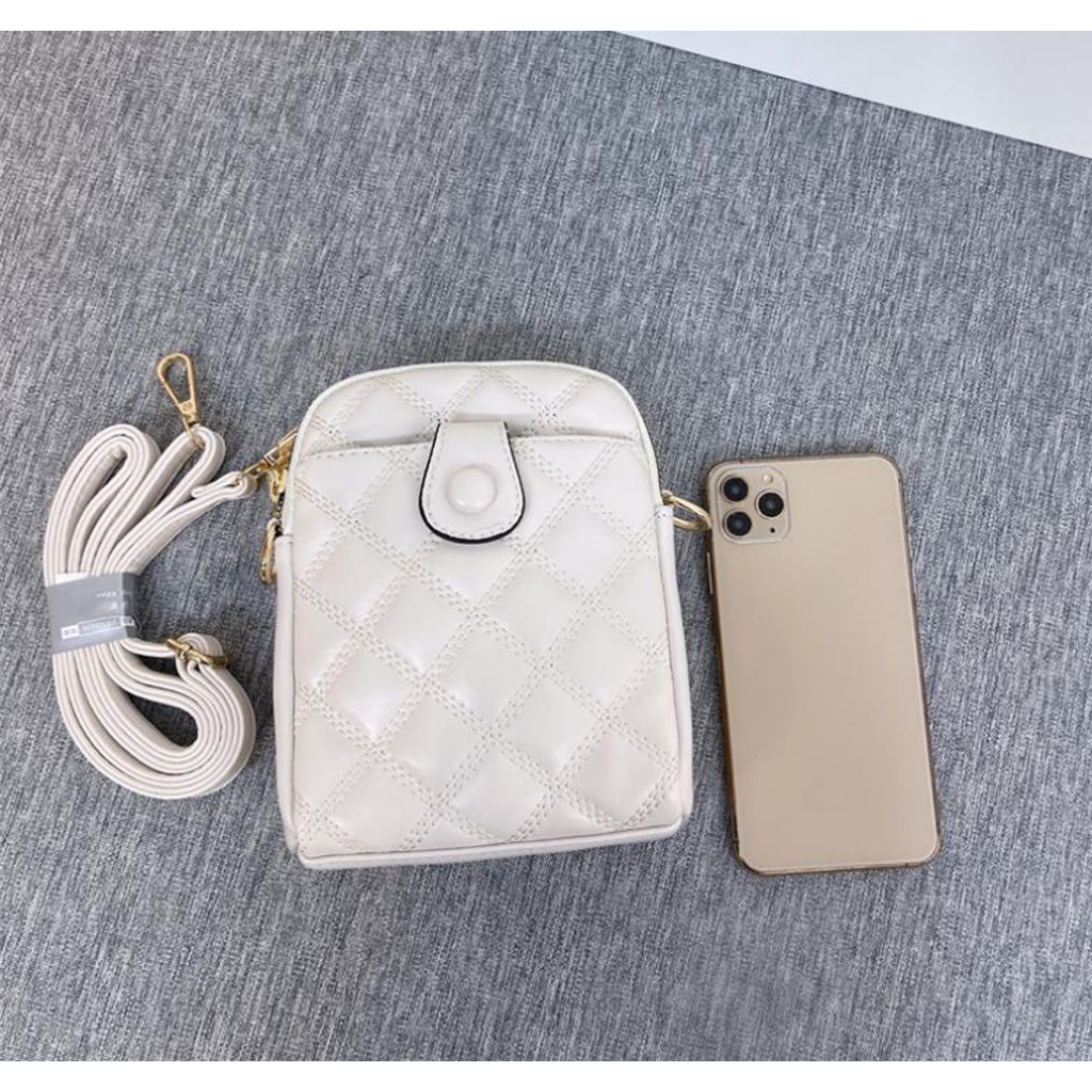 Túi xách nữ đeo chéo sành điệu túi đựng điện thoại thiết kế thêu khuy tinh tế Thanhthushop68 793