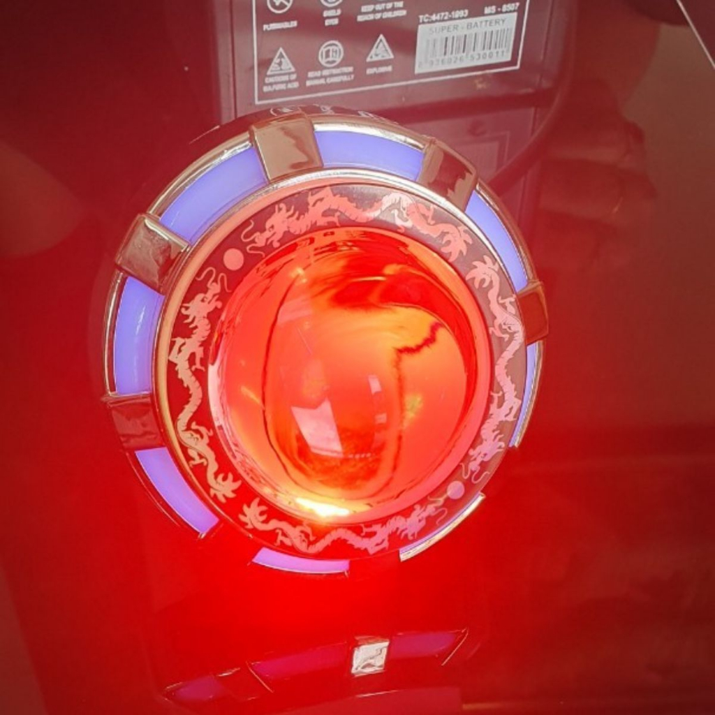 Đèn pha xe máy, đèn pha bi cầu viền rồng, ánh sáng bắt mắt, phù hợp nhiều loại xe