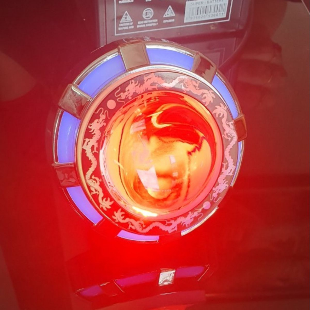 Đèn pha xe máy, đèn pha bi cầu viền rồng, ánh sáng bắt mắt, phù hợp nhiều loại xe