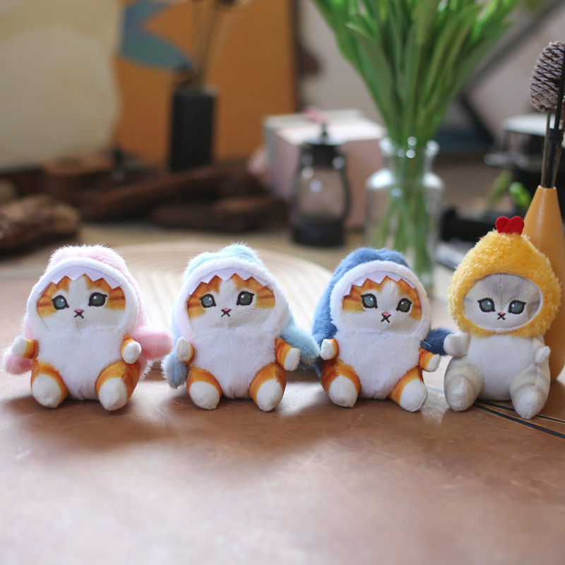 Móc khóa Mèo bông Mofusand Cat cá mập dễ thương Ráp dùng để trang trí balo, túi xách, quà tặng sinh nhật bạn bè