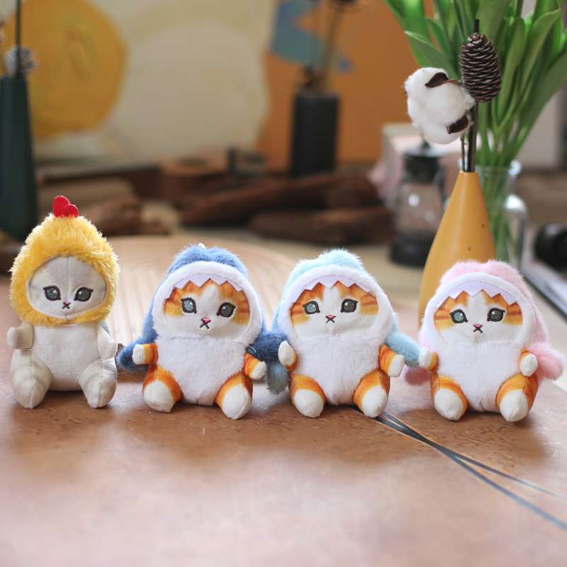 Móc khóa Mèo bông Mofusand Cat cá mập dễ thương Ráp dùng để trang trí balo, túi xách, quà tặng sinh nhật bạn bè