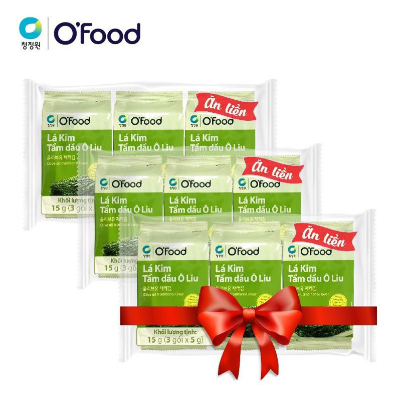 Combo 7, 9 gói  lá kim chi O'Food ăn liền.