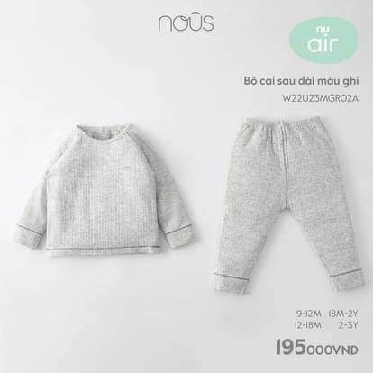 Bộ Nous cài vai dài tay quần dai 9m đến 2y