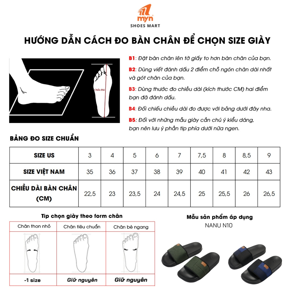 Dép Slide Nanu N10 - Jeans Green - Blue - Black - Mix