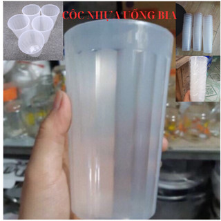 Combo cốc nhựa sọc việt nhật cao cấp trắng trong không mùi