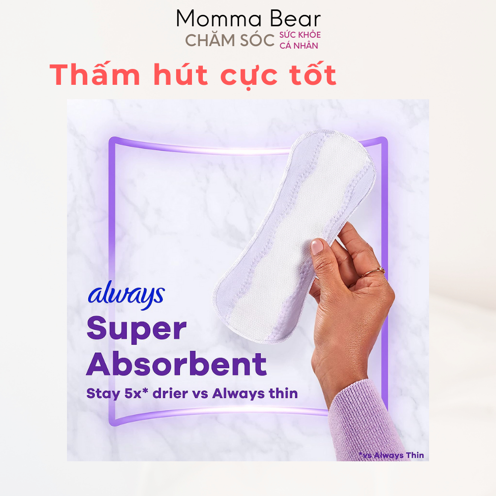 Băng vệ sinh hằng ngày Always Anti-bunch, không cánh, quần đáy rộng, ngăn mùi, thấm hút tốt, hàng Mỹ - Momma Bear