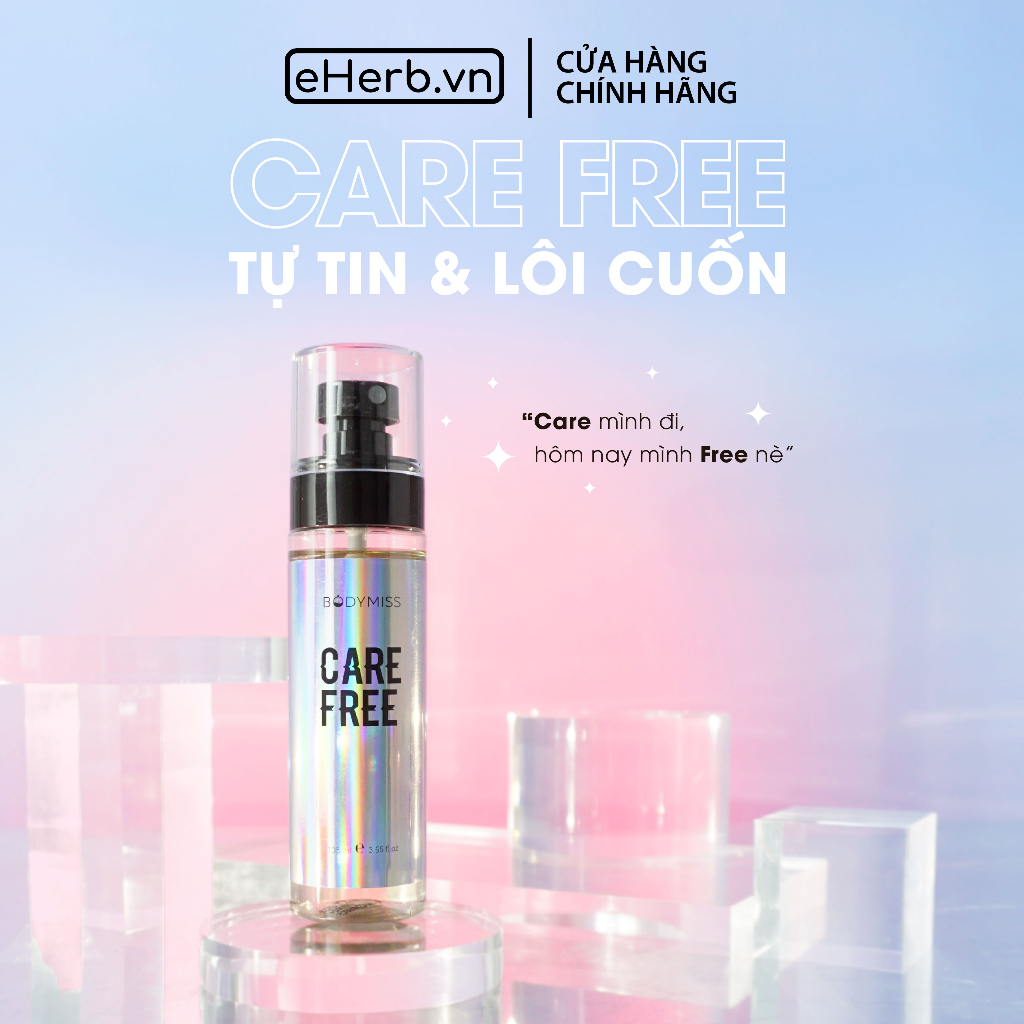 Xịt Thơm body mist toàn thân Care Free hương ngọt vani, bánh quy ngọt ngào dành cho nữ hẹn hò BODYMISS 30ml (chai)