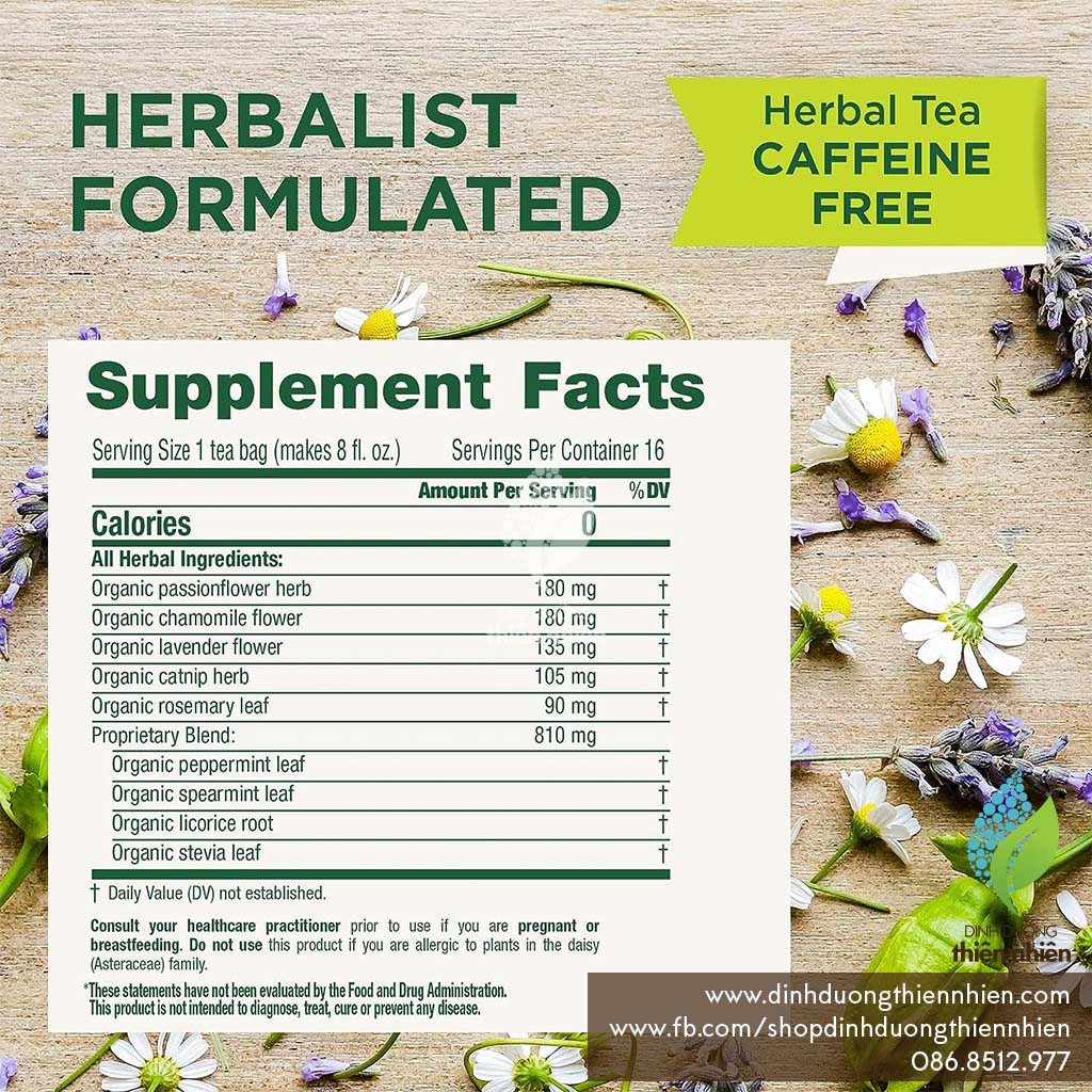 Trà Hữu Cơ Giúp Thư Giãn, Giảm Căng Thẳng Traditional Medicinals Organic Cup Of Calm