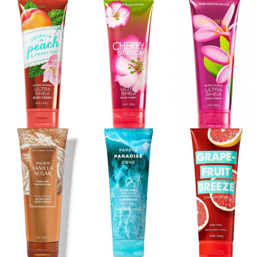 Kem dưỡng ẩm Bath & Body Works Grapefruit Breeze/Plumeria/Cherry Blossom/Papaya Paradise Cove/Warm Vanilla/Peach & Sweet