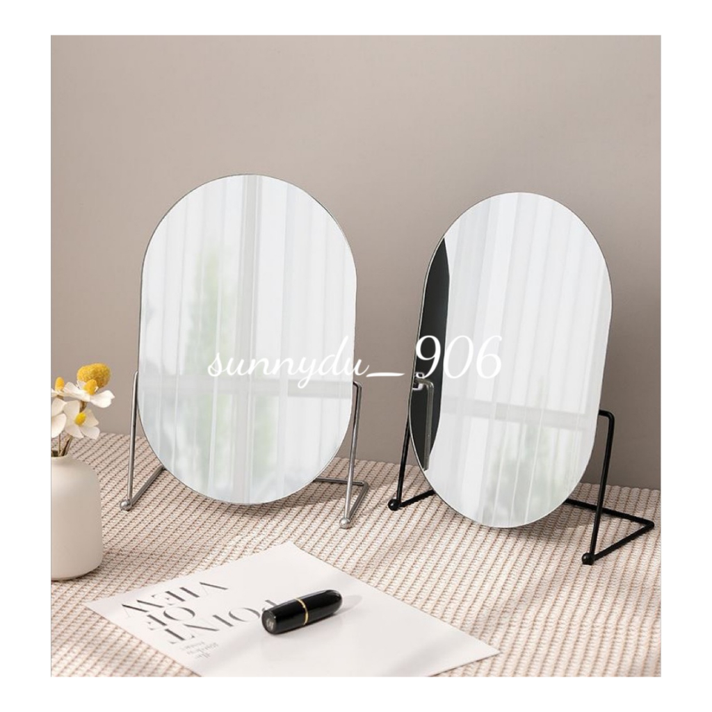 Gương để bàn hình oval tráng bạc decor phong cách basic