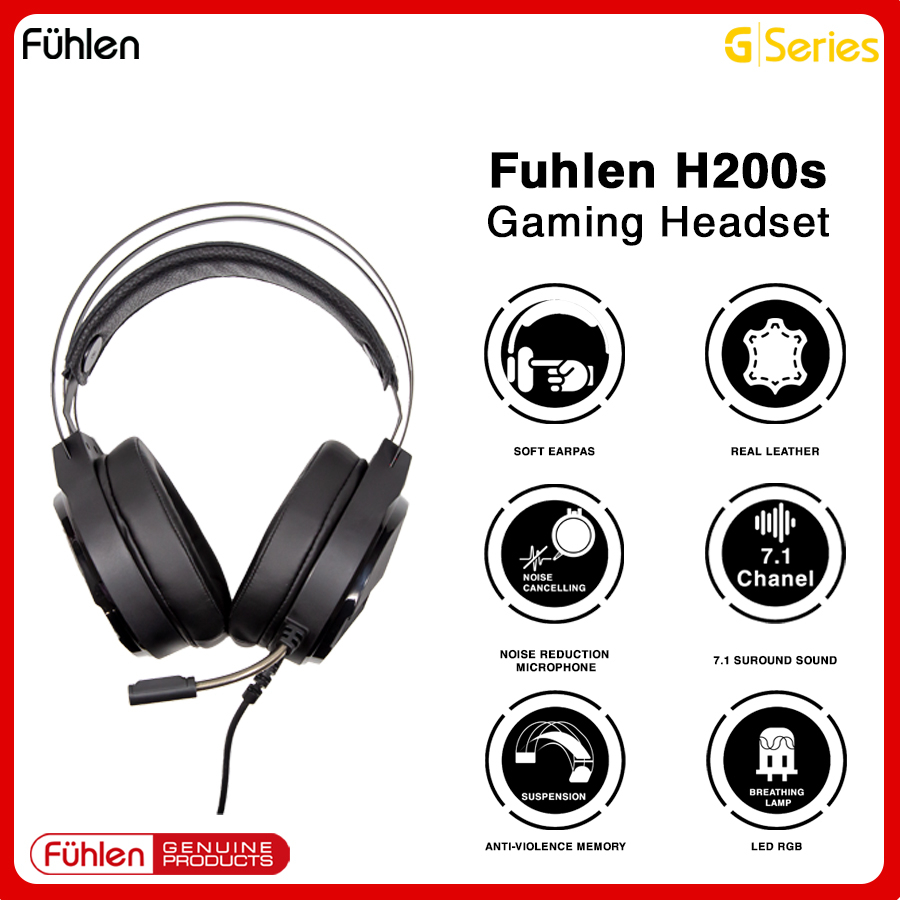 Tai Nghe Fuhlen H200s Gaming Headset Led RGB Micro Khử Tiếng Ồn - Bảo Hành 2 Năm