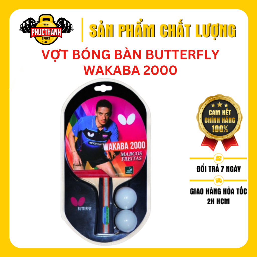 Vợt bóng bàn Butterfly Wakaba 2000 kèm 2 quả bóng