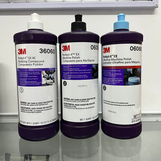 Bộ Dung Dịch Đánh Bóng Xe Cao Cấp 3M Perfect-It - Bộ 3 Chai Phục Hồi Độ Bóng Sâu Của Sơn Xe.