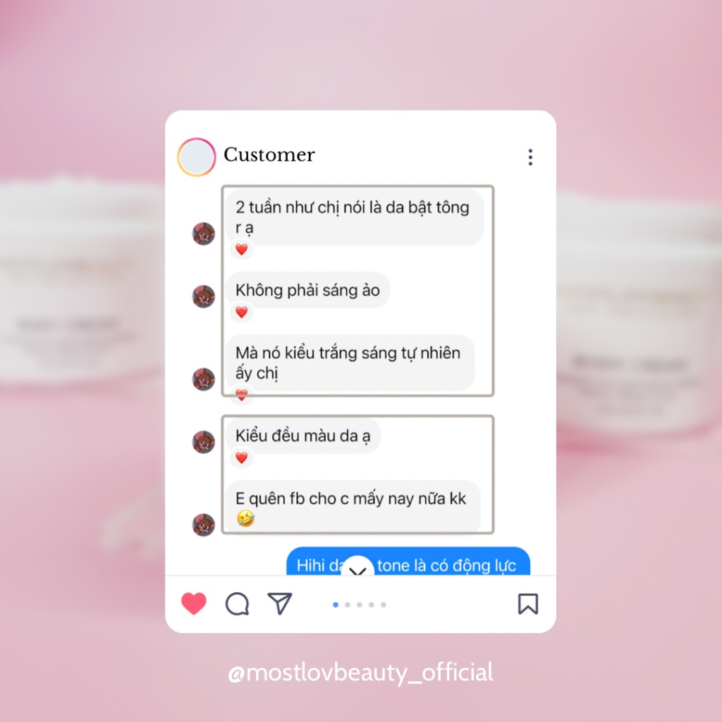 Kem Body Dưỡng Trắng Da Vào Ban Đêm Mostlovbeauty, TRẮNG THẬT Sau 2 Tuần Sử Dụng