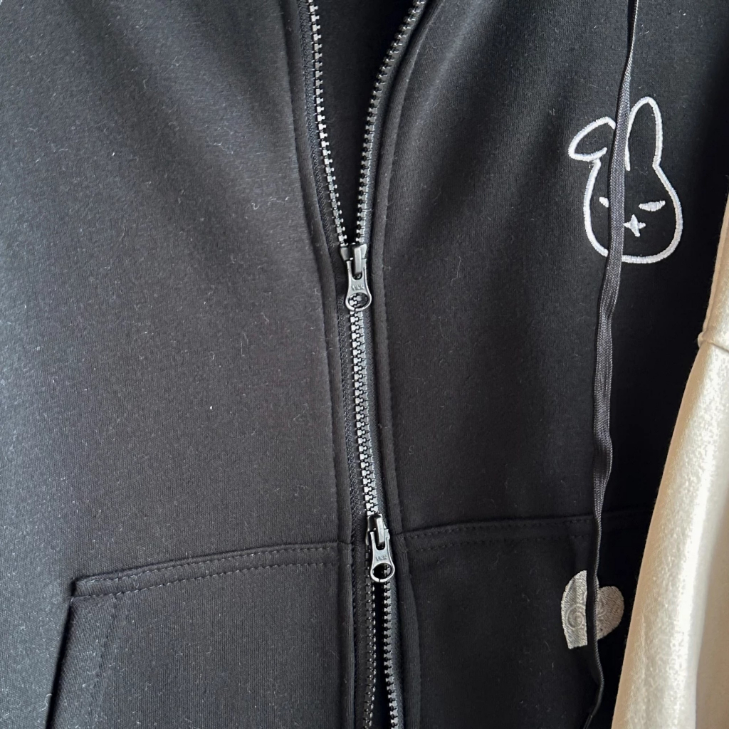 Áo khoác hoodie form BOXY phong cách streetwear. Hai dây kéo