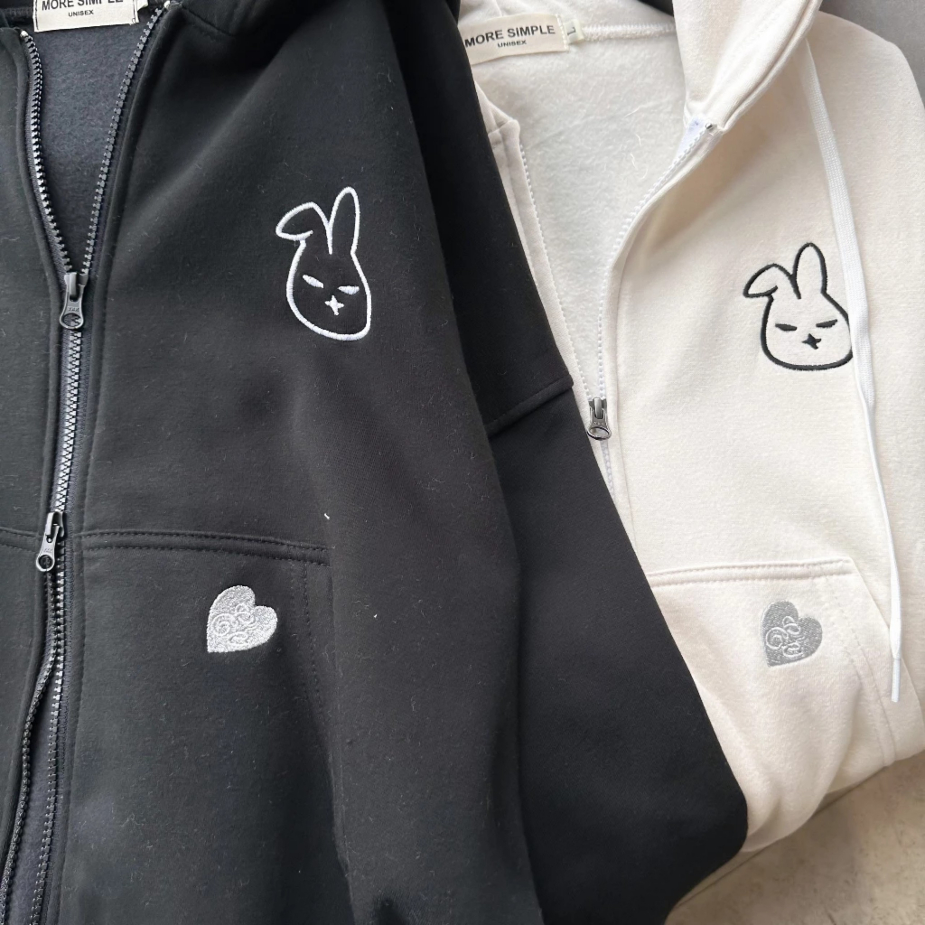 Áo khoác hoodie form BOXY phong cách streetwear. Hai dây kéo