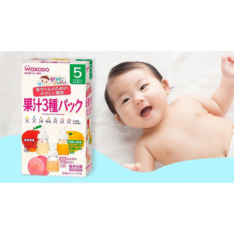 Trà Hoa Quả Wakodo Nhật Bản Cho Bé Từ 5m+