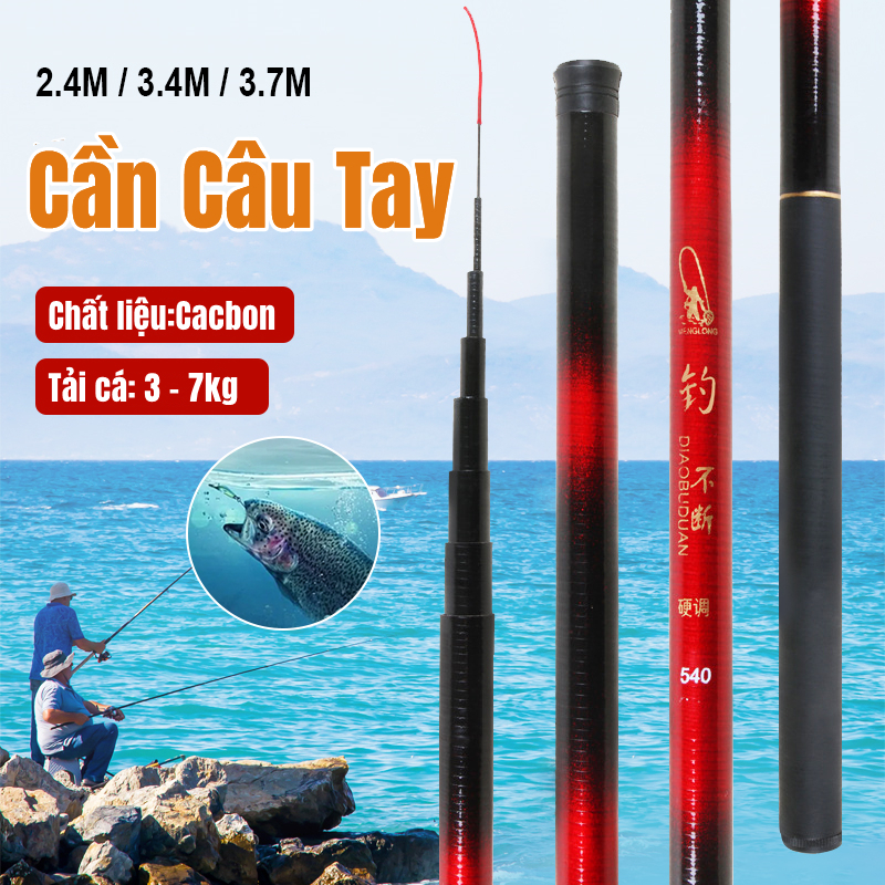 3,7M Cần Câu Cá 5-8H, Cần Câu Tay SHIMANO Cacbon Cao Cấp,cần câu đài do Lão Ngư Phân Phối Chính Hãng 2,4m / 3,4m / 3,7m