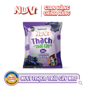 Thùng 12 Túi NuVi Thạch Trái Cây Nho - Đào-Vải 120Gram