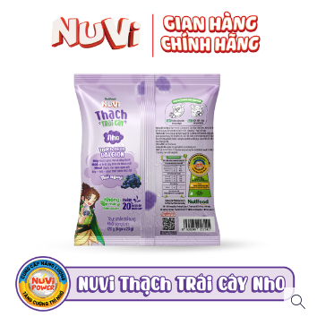 Thùng 12 Túi NuVi Thạch Trái Cây Nho - Đào-Vải 120Gram