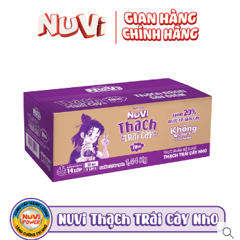 Thùng 12 Túi NuVi Thạch Trái Cây Nho - Đào-Vải 120Gram