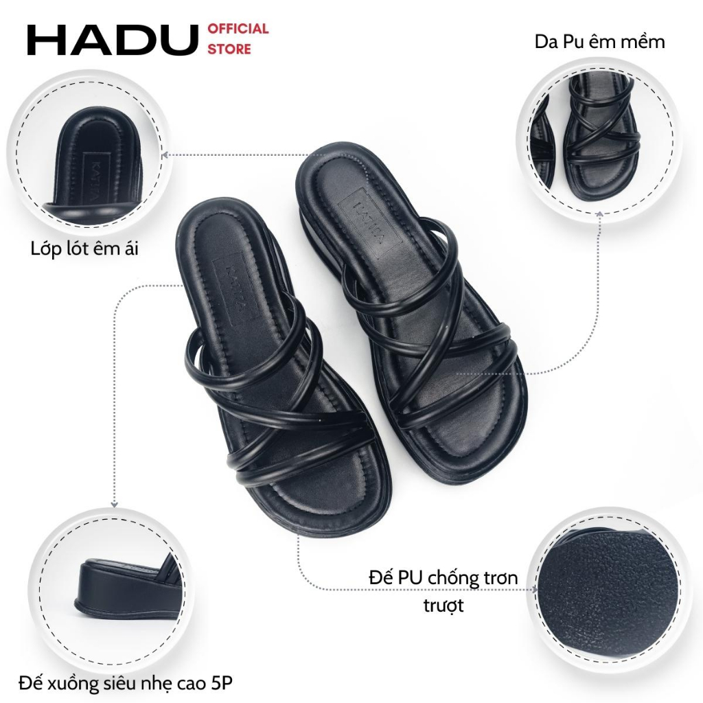 Form nhỏ nâng 1 size - Dép Đế Đúc Bánh Mì Quai Chéo IXI, Đế PU Siêu Nhẹ, Êm Ái KATIFA K503D, Bảo Hành 12T