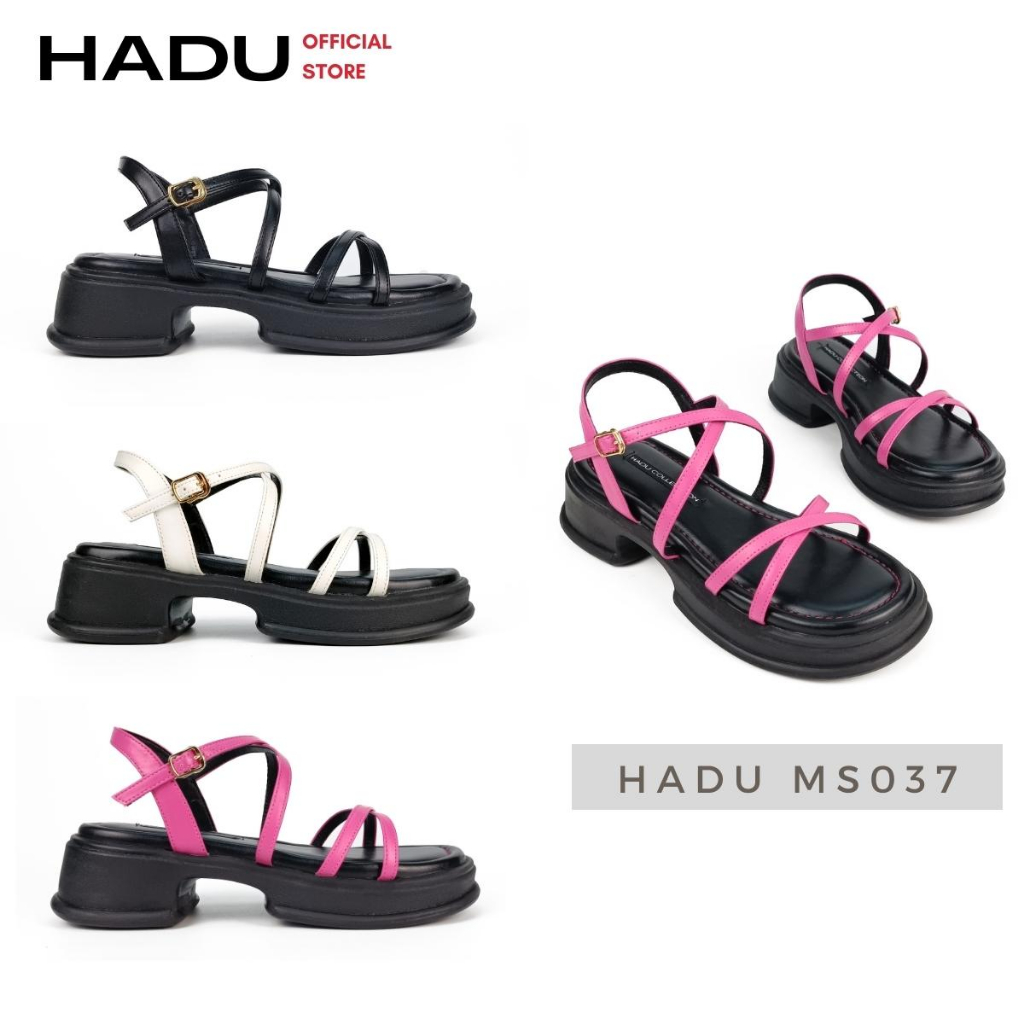 Giày Sandal Đế Bánh Mì 5P Quai Mảnh HADU MS037 , Dây Chéo, Đế PU Siêu Mềm, Êm Ái, Bảo Hành 24T