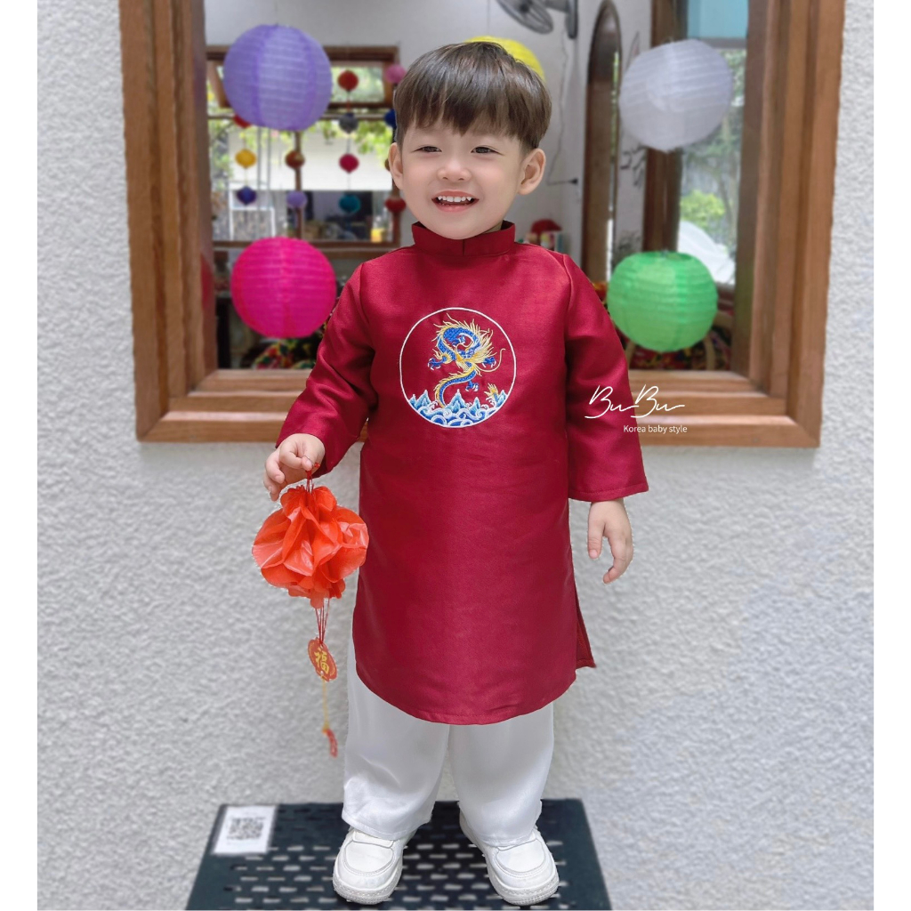 𝐀́𝐨 𝐃𝐚̀𝐢 𝐓𝐚𝐟𝐭𝐚 𝐁𝐞́ 𝐓𝐫𝐚𝐢 - Áo Dài Cách Tân