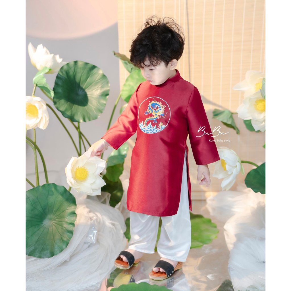 𝐀́𝐨 𝐃𝐚̀𝐢 𝐓𝐚𝐟𝐭𝐚 𝐁𝐞́ 𝐓𝐫𝐚𝐢 - Áo Dài Cách Tân