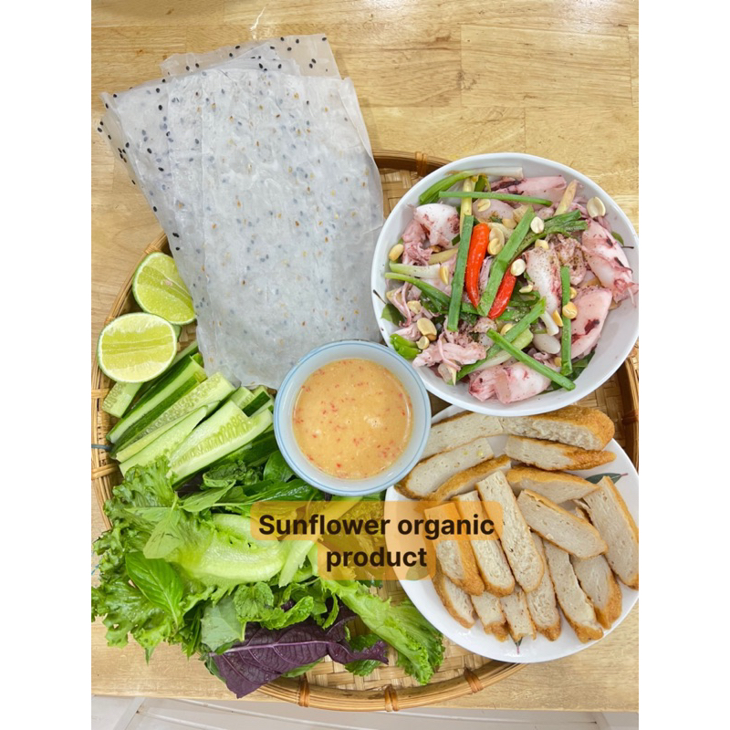 Bánh Tráng gạo Mè Đen nhúng Loại 1 nhiều mè dẻo - Đặc Sản Phan Rang Tháp Chàm -Bánh tráng mè Dương