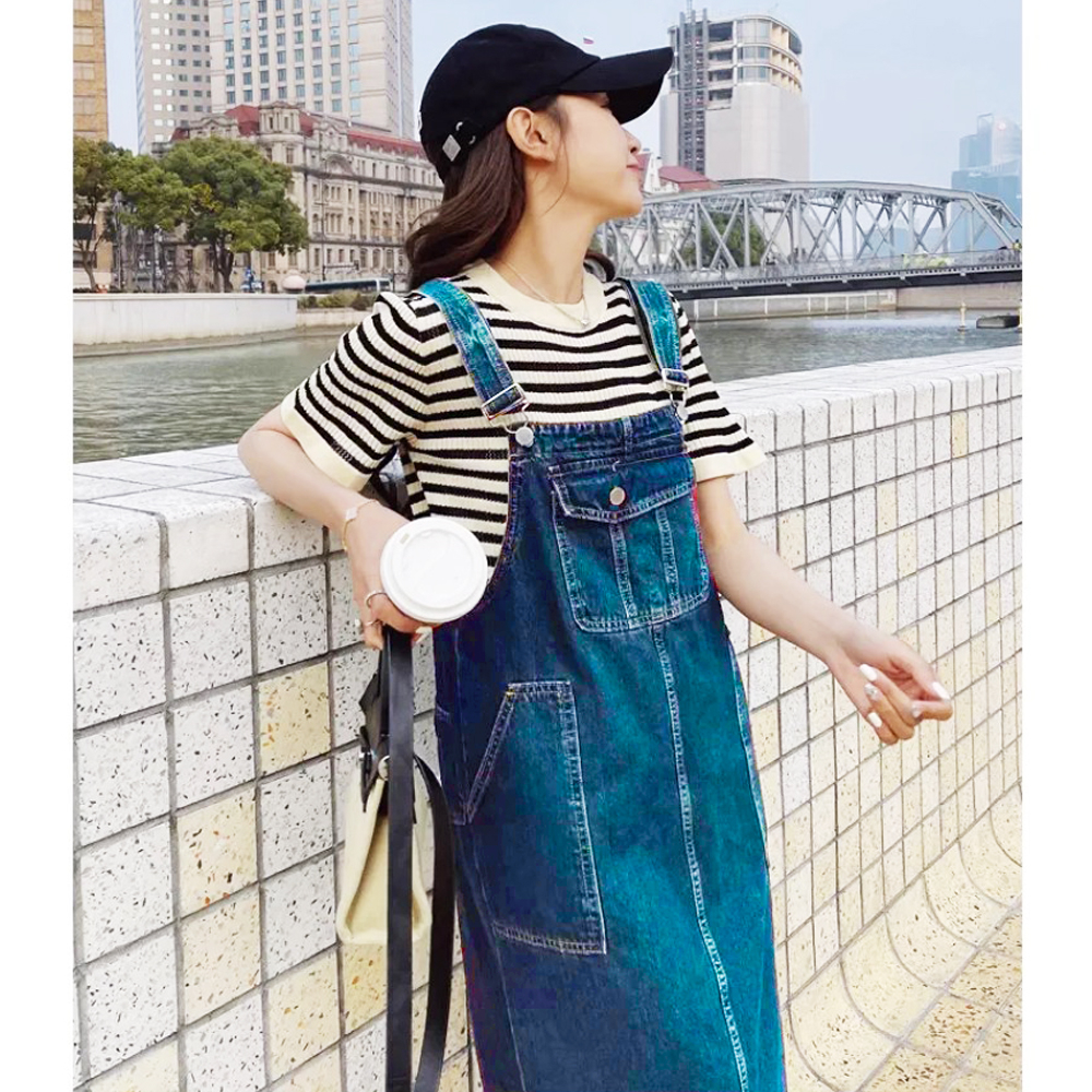Yếm váy jeans nữ HARUKUN YJ029 phong cách trẻ trung năng động hàn quốc