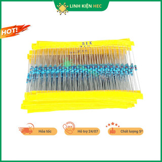 Điện trở vạch 1/4W 1K 1% chân đồng chính hãng linh kiện hec
