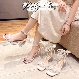 Giày cao gót nữ 7 phân quai ngọc đế vuông, sandal cao gót nữ 7 phân dáng tiểu thư tôn dáng dễ phối đồ