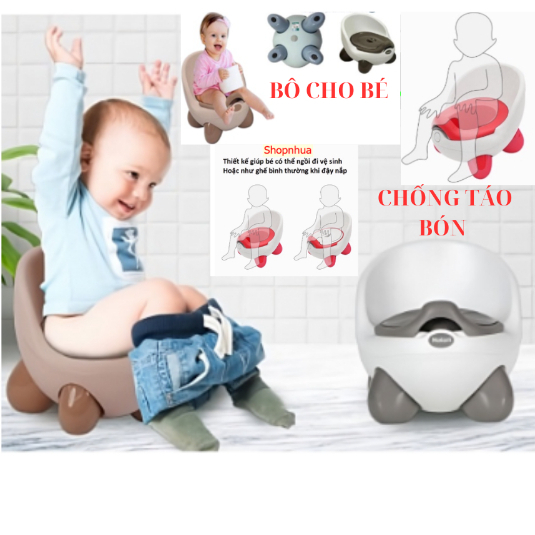 Bô Vệ Sinh Trẻ Em Hokori Cao Cấp Và Khay Tiện Dụng Cho Bé Từ 6 Tháng Đến 5 Tuổi Chống Trơn Trượt Có Chỗ Dựa