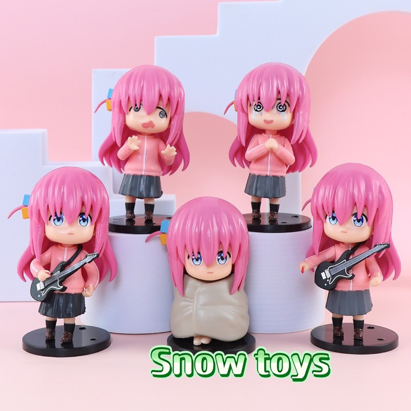 Mô hình Bocchi The Rock - Mô hình nhân vật Hitori Gotou các tư thế dễ thương - Goto Hitori nghệ danh Guitar Hero - 10cm