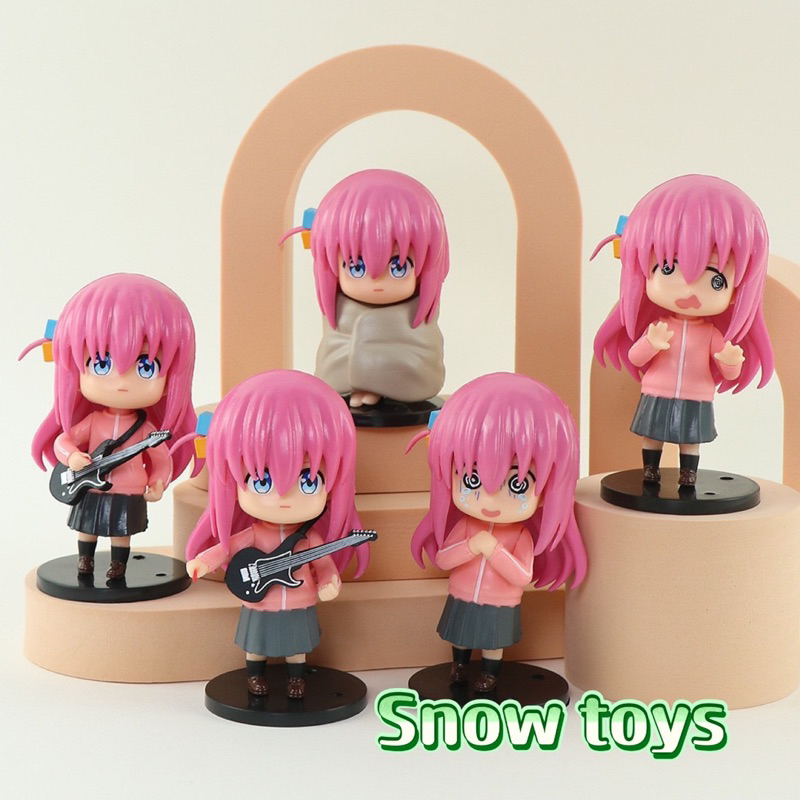 Mô hình Bocchi The Rock - Mô hình nhân vật Hitori Gotou các tư thế dễ thương - Goto Hitori nghệ danh Guitar Hero - 10cm