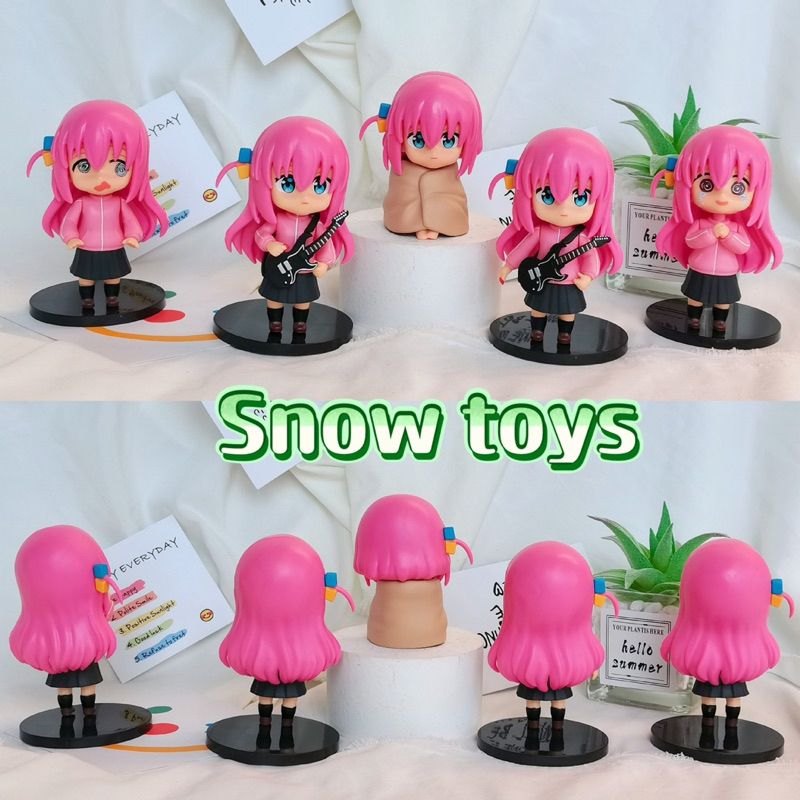 Mô hình Bocchi The Rock - Mô hình nhân vật Hitori Gotou các tư thế dễ thương - Goto Hitori nghệ danh Guitar Hero - 10cm