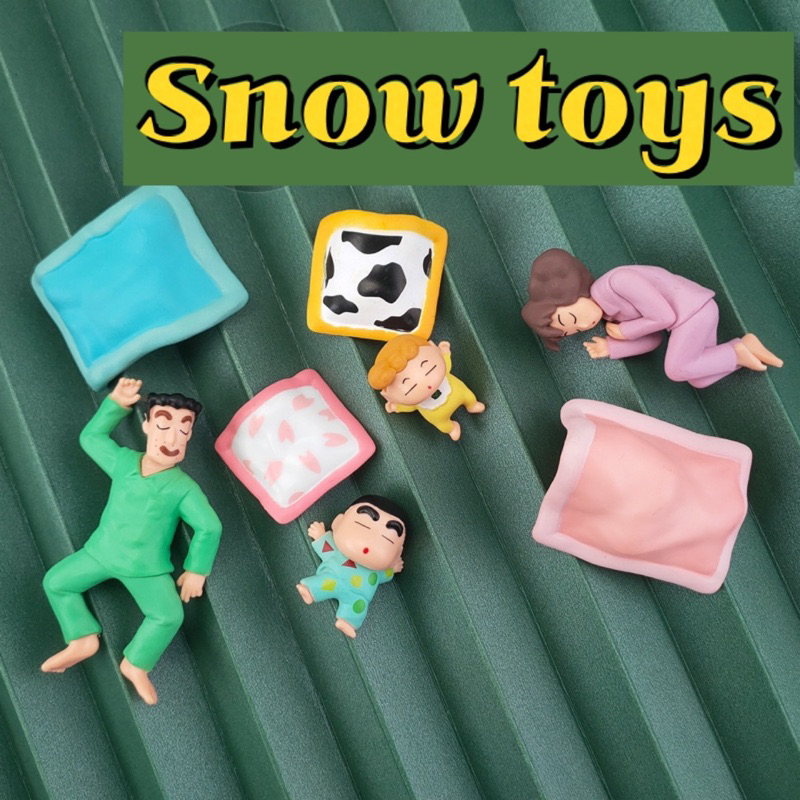 Mô hình Shin Cậu bé bút chì - Gia đình Nohara Shinnosuke Hiroshi Misae Himawari đắp chăn nằm ngủ - Shinchan dễ thương