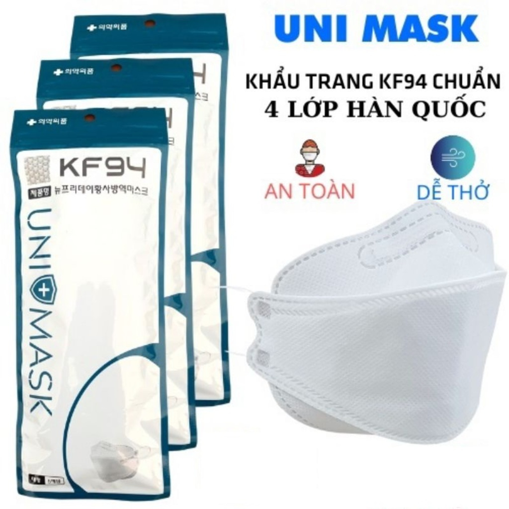 Gói 10 chiếc khẩu trang kháng khuẩn UNI MASK KF94 4D