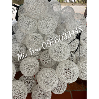 Cầu Mây Trang Trí Nhà Cửa, đèn led trang trí cầu tròn nhiều màu noel, lễ hội