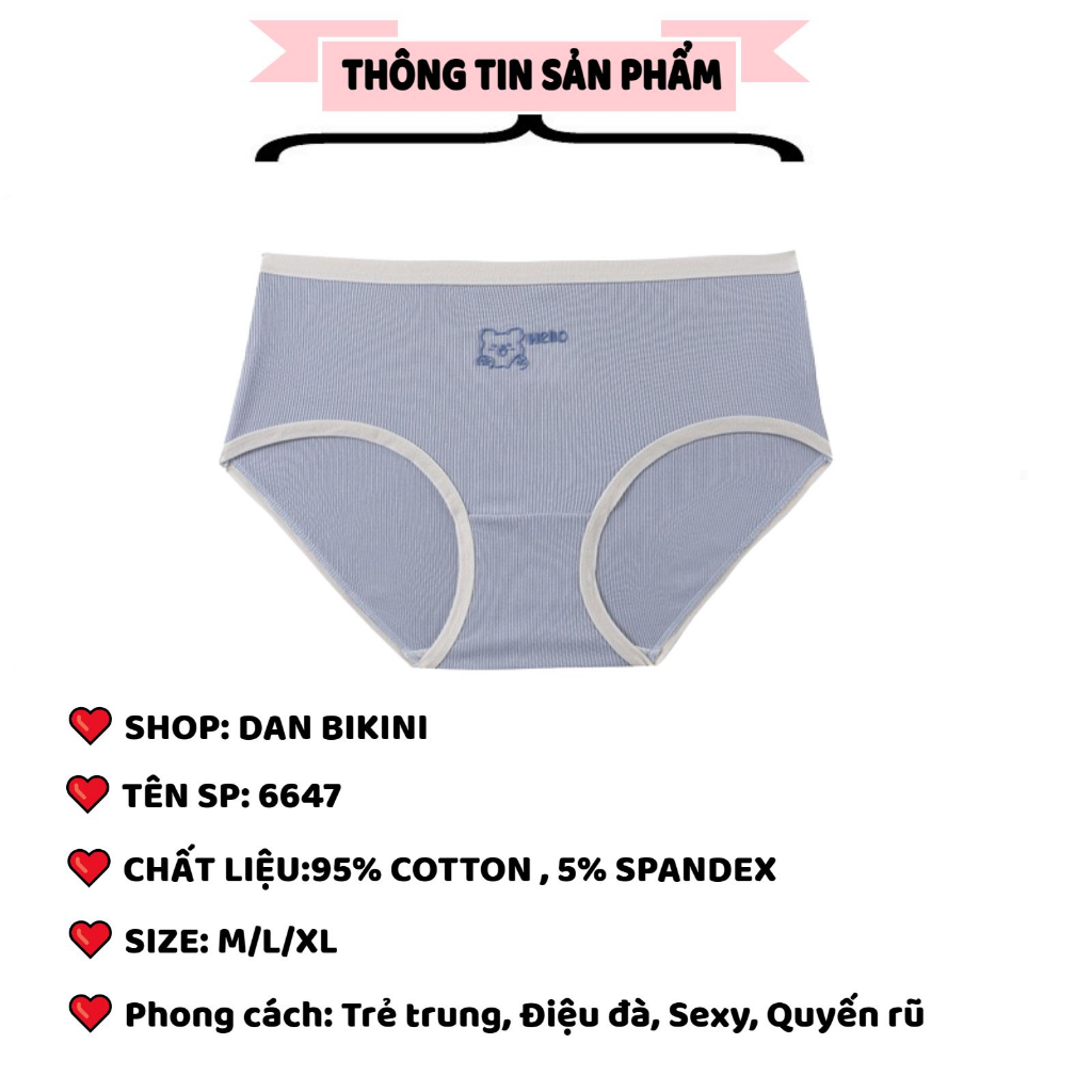 Quần Lót Nữ ❤️FREESHIP❤️ Quần Lót Nữ Cotton Cao Cấp thông hơi trẻ trung gợi cảm được chọn màu mẫu 6647