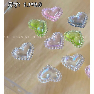 Set 50 Charms Tim Thuỷ Tinh Mix Màu