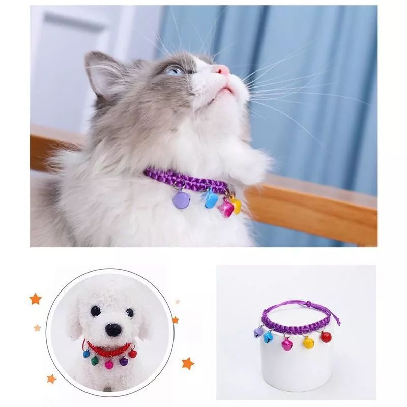 VÒNG CỔ NHIỀU CHUÔNG MIX MÀU CHO CÚN VÀ MÈO