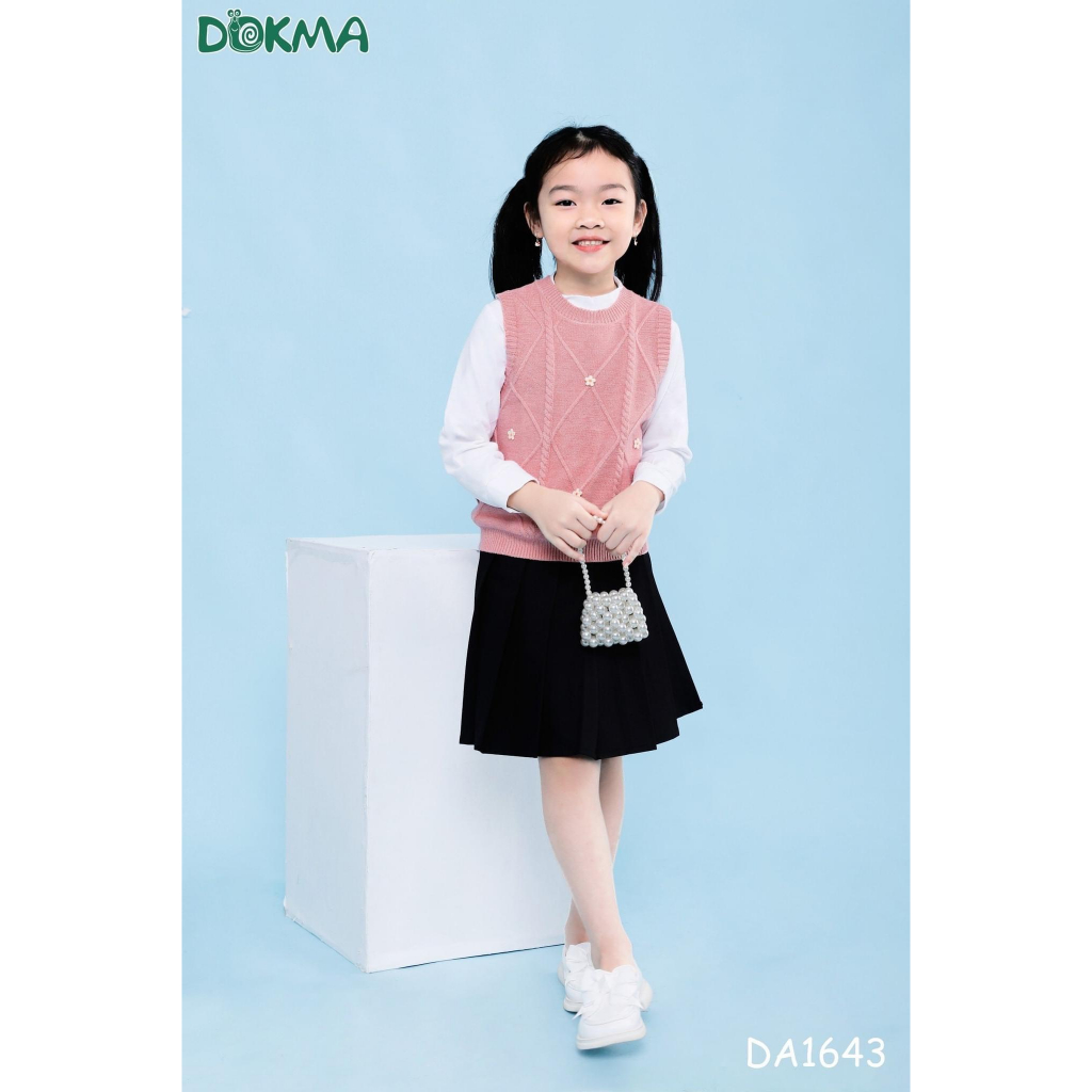 Áo len gile, áo len dày dài tay bé gái Dokma DA987 DA1643