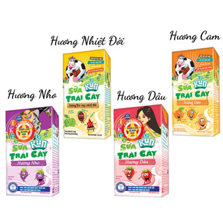 Thùng sữa kun trái cây hương nho, cam, trái cây nhiệt đới, dâu 110ml, 180ml lif