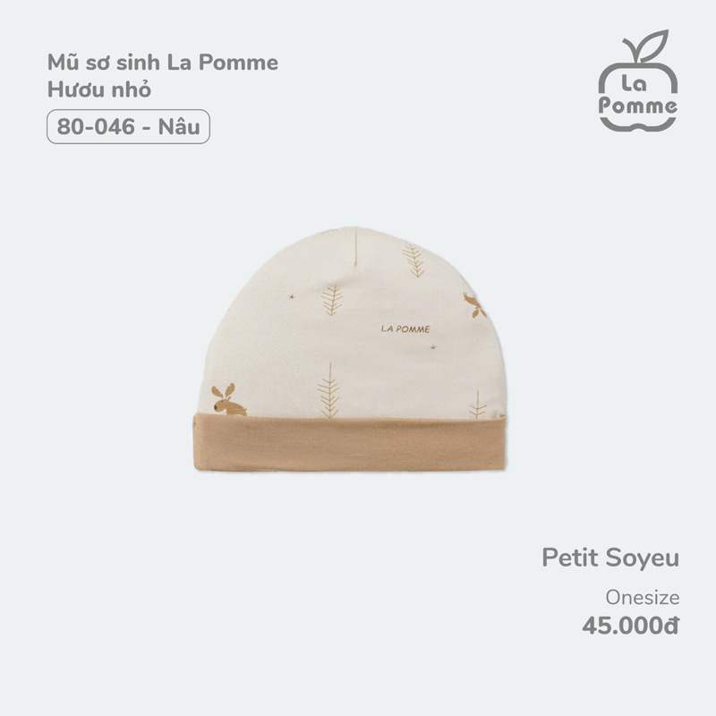 Bộ sơ sinh dài tay kẻ nâu La Pomme mềm mại cao cấp