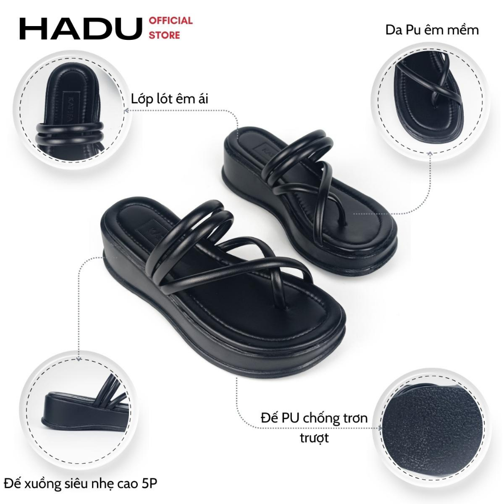 Form nhỏ nâng 1 size - Dép Đế Đúc Bánh Mì Quai Xỏ Ngón, Siêu Êm Ái, Nhẹ Nhàng KATIFA K502D, Bảo Hành 12T