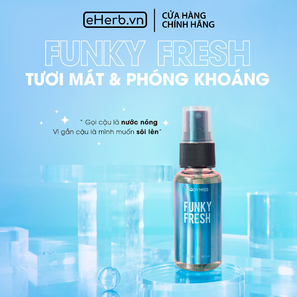 Nước hoa xịt thơm body mist funky fresh hương cam chanh, tươi mát dành cho nam đi thể thao đi chơi BODYMISS 35ml (chai)