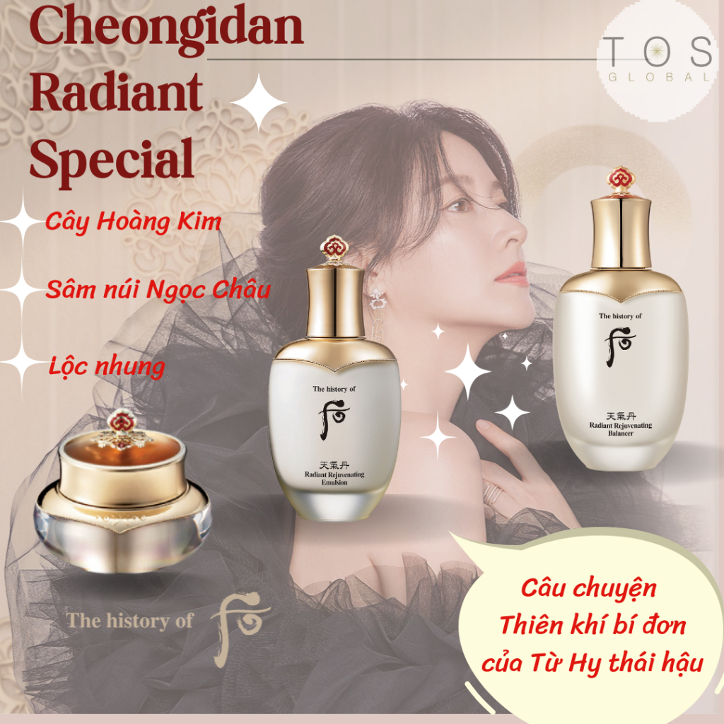 The History of WHOO Cheongidan Radiant Special 3pcs Gift Set - Bộ tái sinh da WHOO giúp tái sinh da mang lại làn da hồng